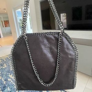 Black chain tote